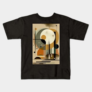 Abstract Bohemian Art Warm Tones Aesthetic Boho Artwork Kids T-Shirt